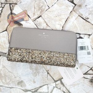 #bagsavenue pvc saffiano greta court neda Grey wallet cityscape Kate Spade